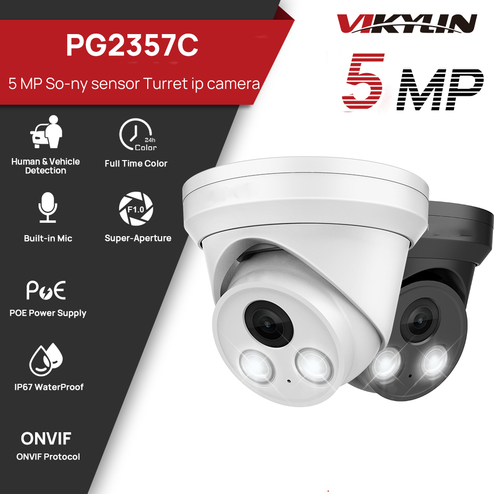 Home Security Lights Outdoors - Kamera IP VIKYLIN 5MP z pełnokolorowym