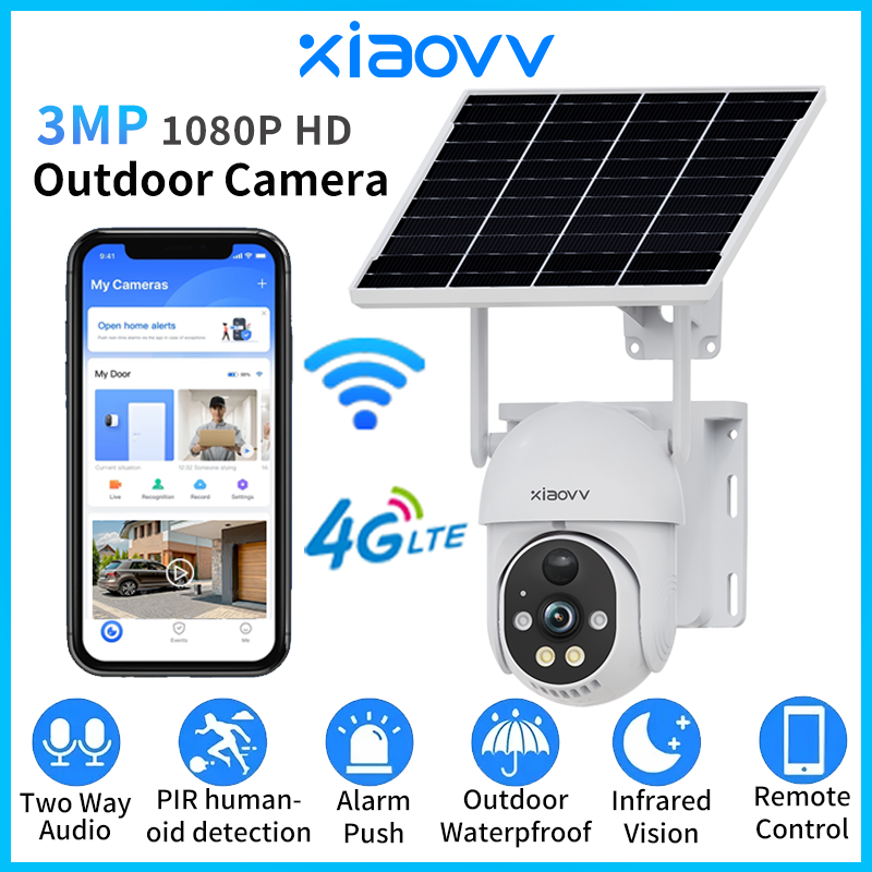 Camera Solar Wireless - Kamera solarna XIAOVV, bezprzewodowa, 4G WiFi,