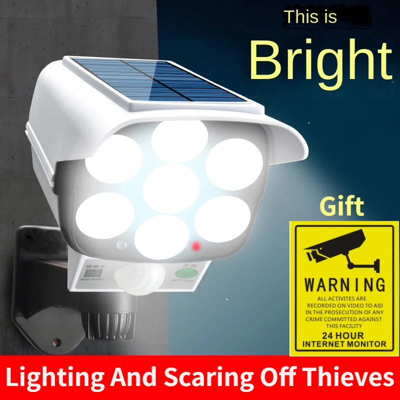 Home Security Cameras Outdoor - Zewnętrzna lampa słoneczna z czujnikiem ruchu