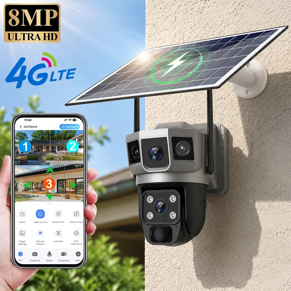 Home Security La - Kamera V380 4K z trzema ekranami,