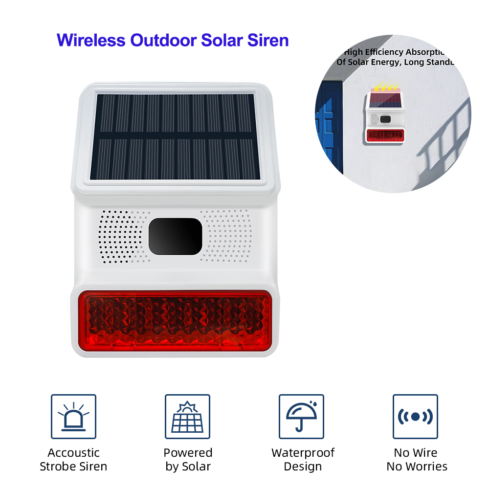 Home Security Lights Outdoors - TAIBOAN 433MHZ bezprzewodowy słoneczny dźwięk lampa