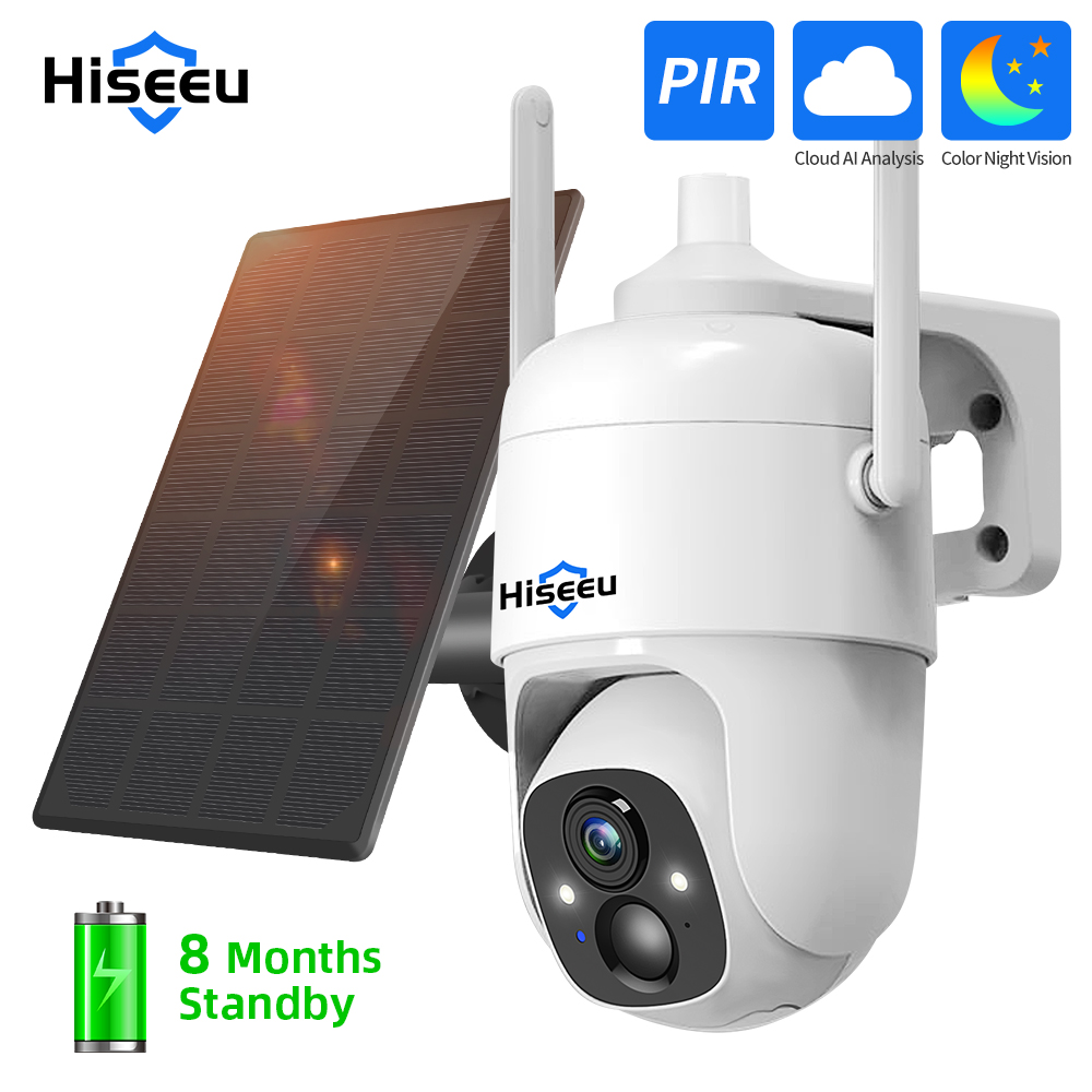 Camera Solar Wireless - Hiseeu 3MP Cloud AI WiFi kamera