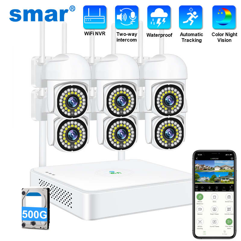 Home Security Cameras Outdoor - Bezprzewodowy system kamer bezpieczeństwa CCTV Smar