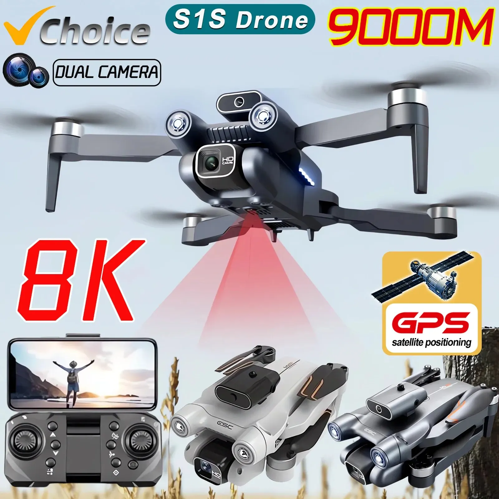 Nowy S1S 5G GPS Drone Camera 8 – Home Security Cameras Outdoor recenzja i cena