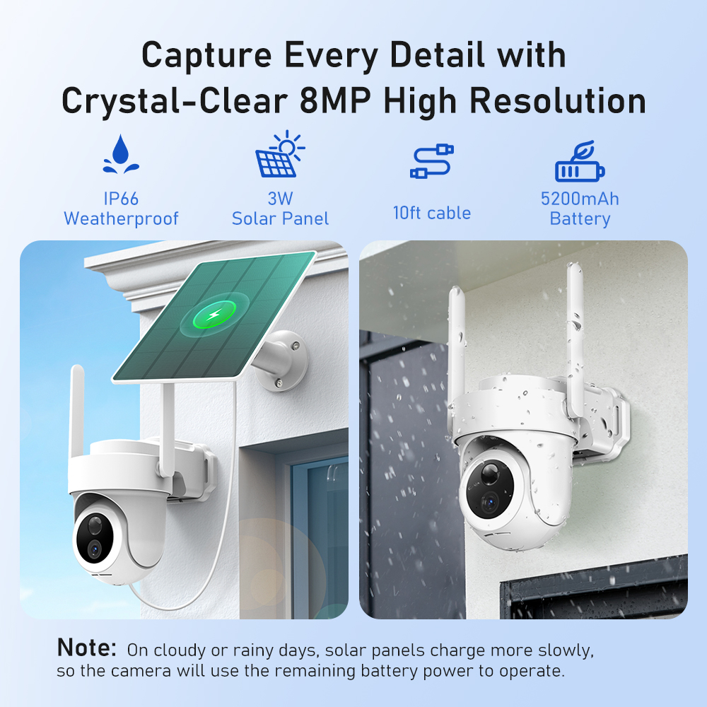 System kamer solarnych 8MP 4K, – Home Security Cameras Outdoor recenzja i cena