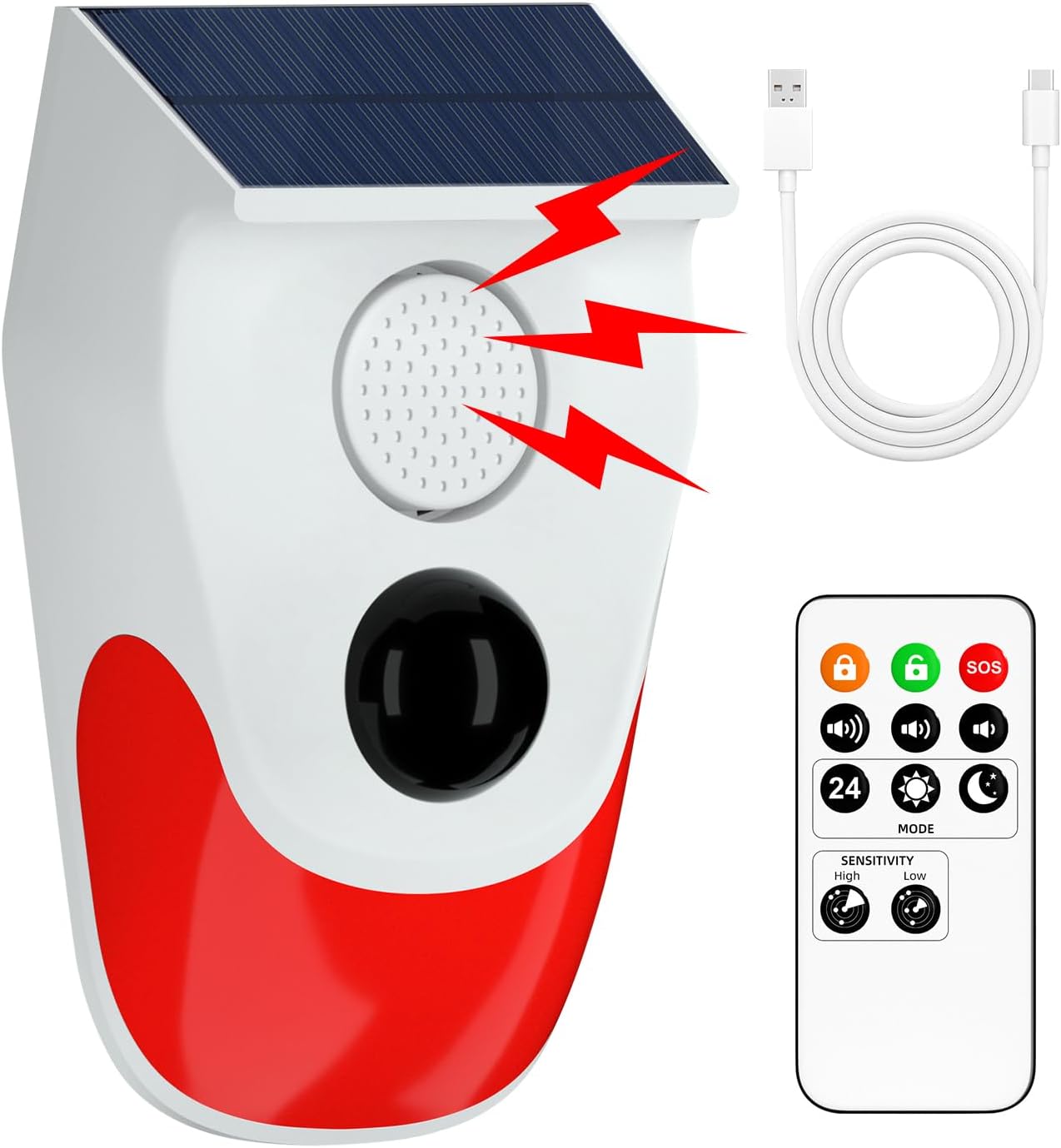 Alarm solarny z czujnikiem ruc – Home Security Lights Outdoors recenzja i cena