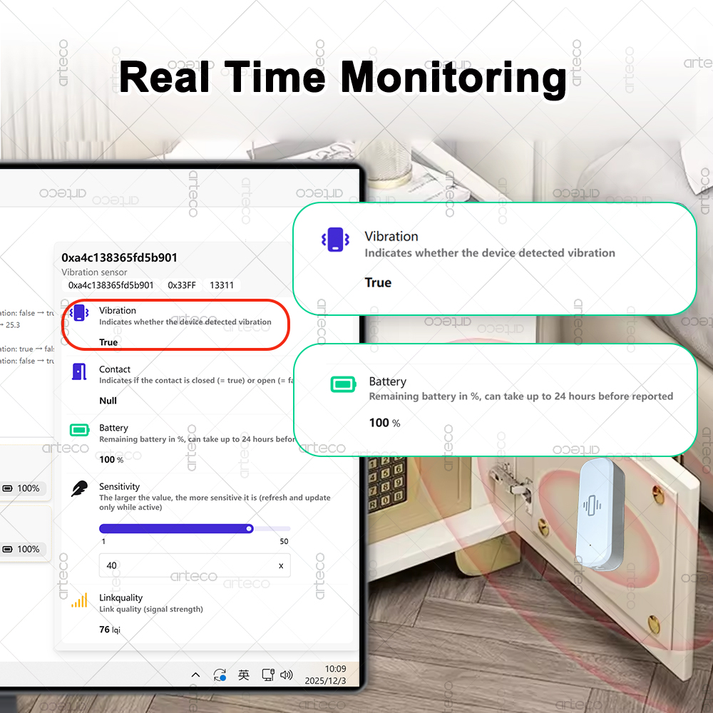 Inteligentny czujnik wibracji  – Home Security Home Assistant recenzja i cena
