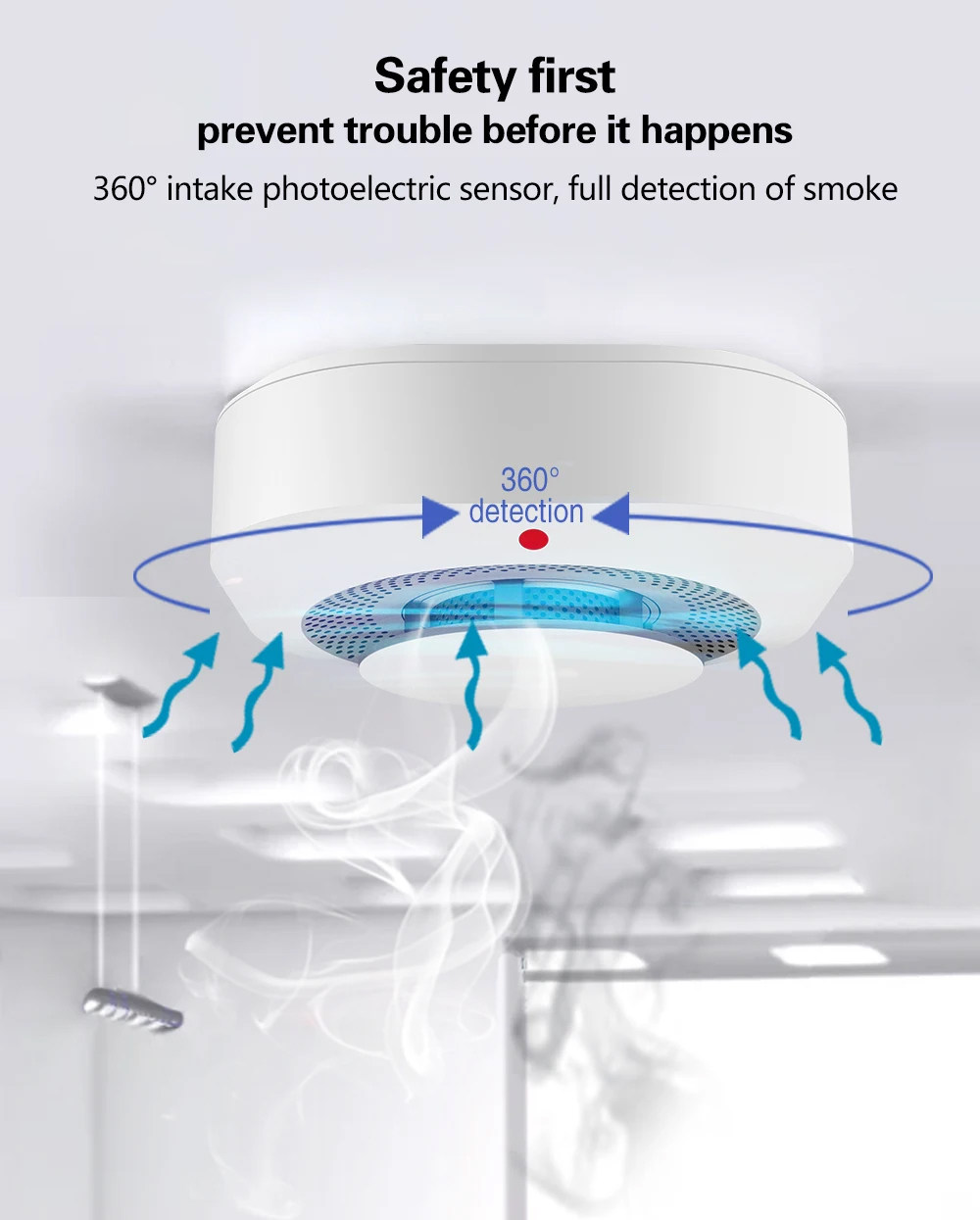 Inteligentny czujnik dymu Tuya – Home Security Monitoring System recenzja i cena