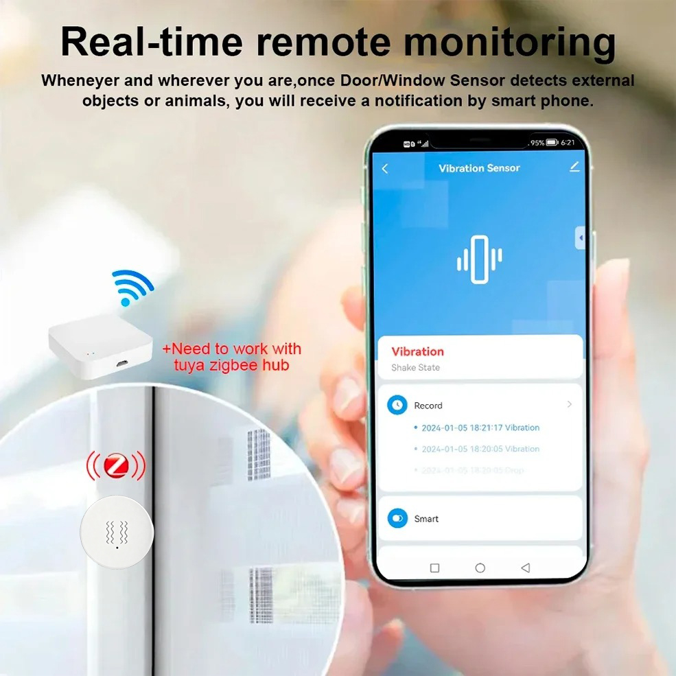 Inteligentny czujnik wibracji  – Home Security Home Assistant recenzja i cena