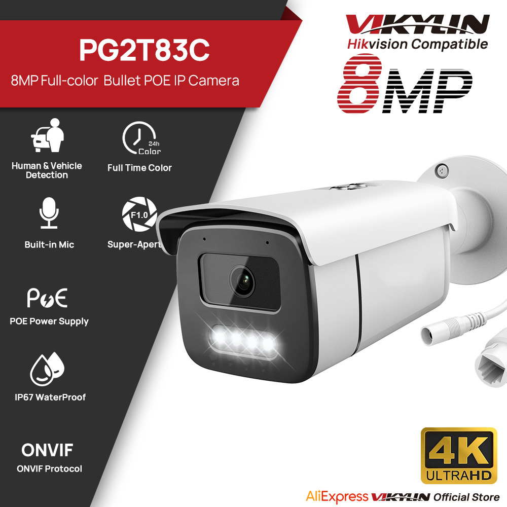 Kamera IP Vikylin 8MP z koloro – Home Security Lights Outdoors recenzja i cena